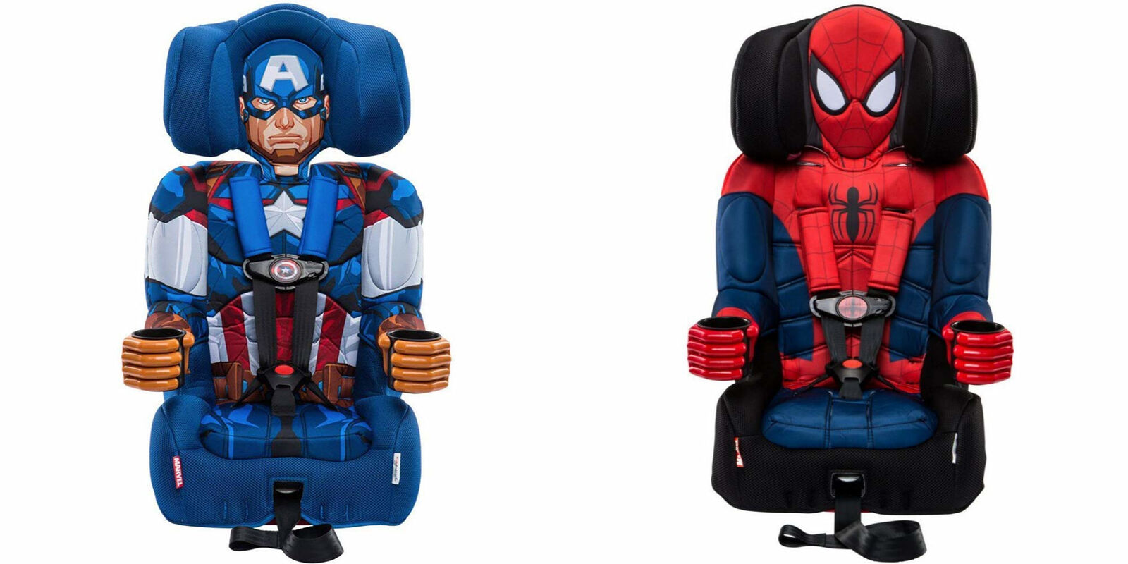 2-in-1 Harness Booster Car Seat, Marvel Spider-man Captain America Kidsembrace