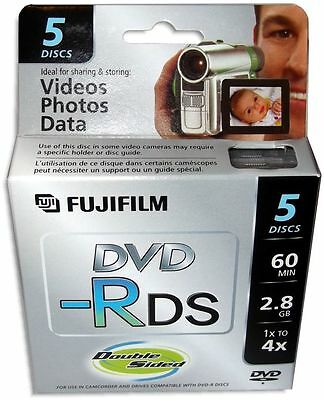 5-pak Fujifilm Mini Dvd-r Double Sided 2.8gb 60-min For Sony Camcorders